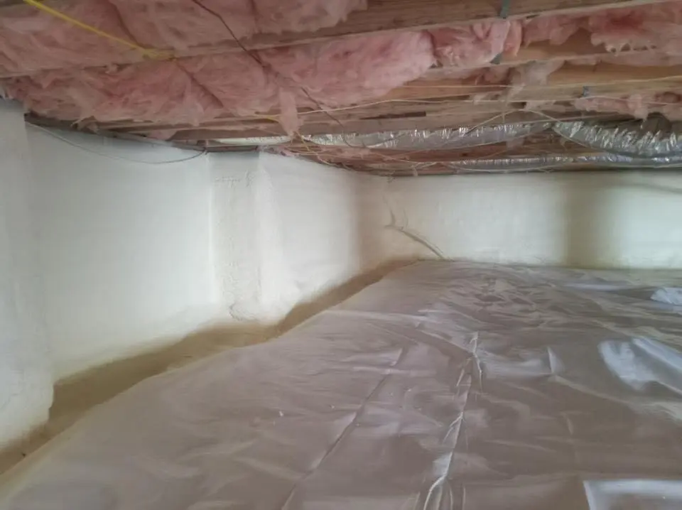 Crawl space encapsulation with closed-cell spray foam for Attic Insulation in Providence